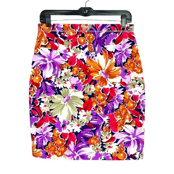 J. McLaughlin Womens Halle Reversible Skirt Palmer Floral Geo Pull On Size Small - Picture 6 of 9